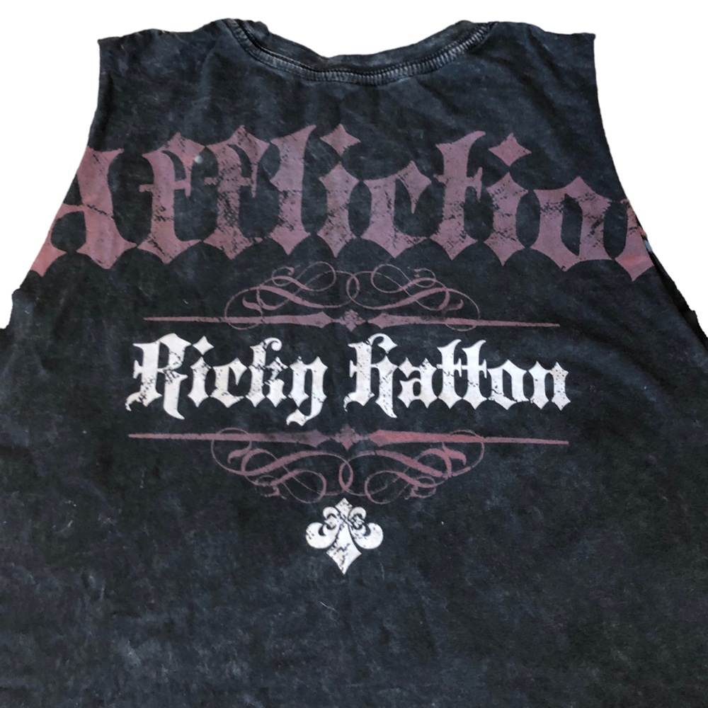 Affliction distressed graphic T-shirt Ricky Hatton Signature Series crop… - Picture 4 of 7